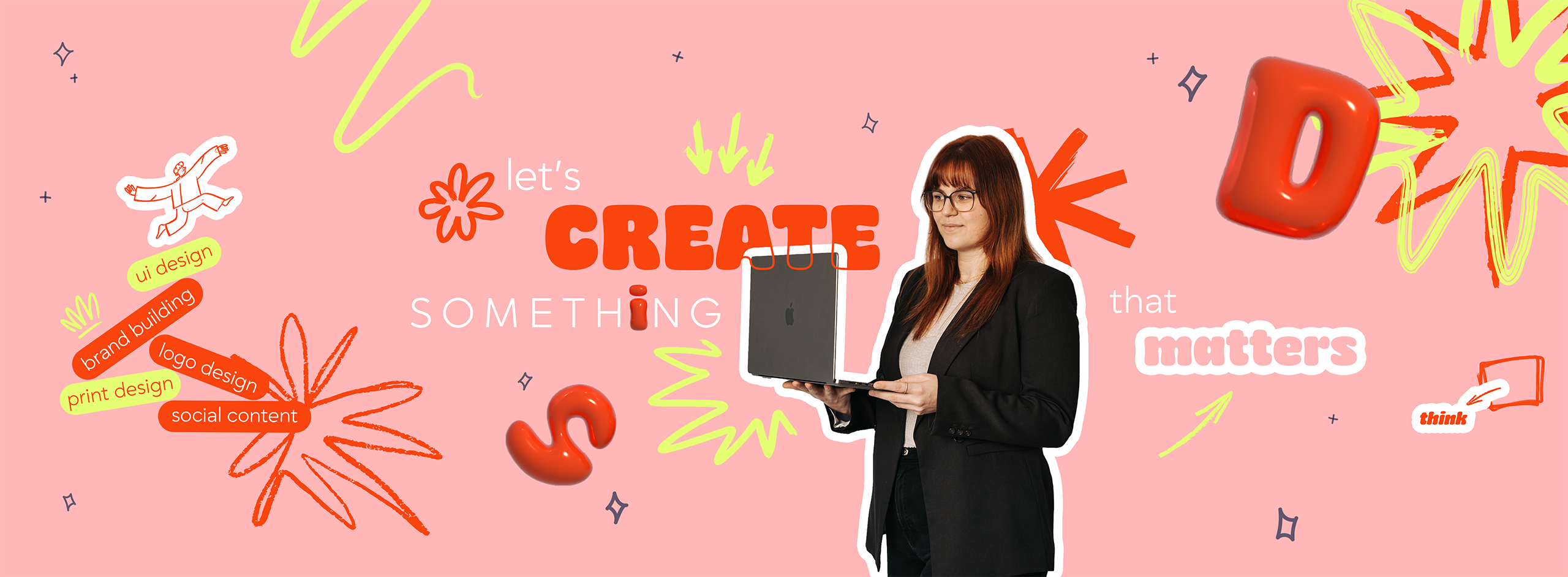 NJ Design branding header for freelance graphic and visual designer Nicole Jodlbauer